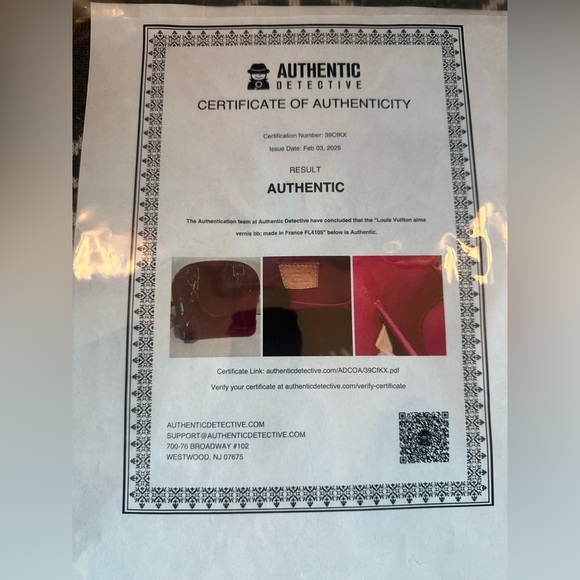 Louis Vuitton Vernis Alma BB with dust bag, strap and box. Comes with COA. - Picture 15 of 15